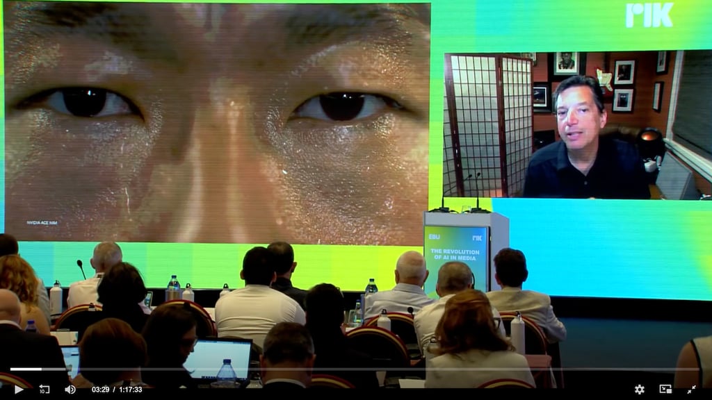 Capture d'écran tirée de la vidéo de la présentation de Richard Kerris de NVIDIA à l'AG de l'UER
