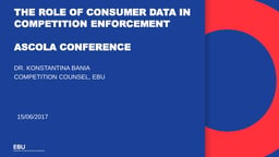 Presentation: The Role of Consumer Data in Competition Enforcement