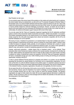 Letter to Ms Ursula von der Leyen, President of the European Commission on EU-UK Mobility