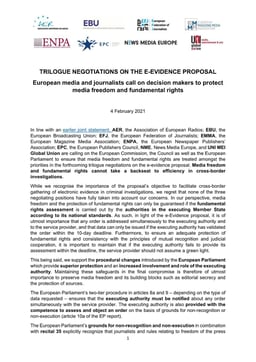 Microsoft Word - 21 02 04 eEvidence trilogue - joint position