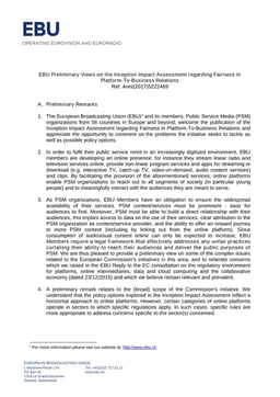 EBU preliminary views P2B practices