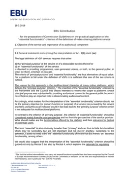 EBU Contribution on the 