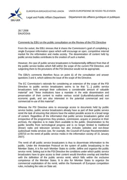 PSI Directive - comments by EBU
