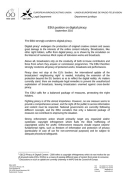 EBU position on digital piracy
