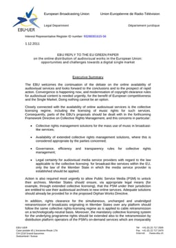 EBU Reply to the EU Green Paper