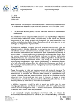 EBU comments on 