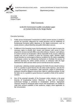 EBU comments - Content Online in the Single market