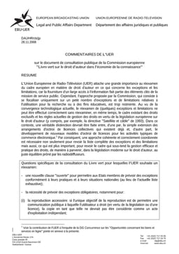 Commentaires UER sur Livre vert.doc
