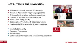 The most promising areas for Innovation today (SRG-SSR)