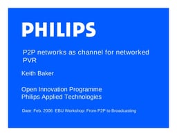 P2P networks as channel for networked PVR