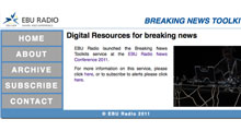 EBU Radio launches 'Breaking News Toolkit' at the EBU Radio News Conference, at BBC Bush House, in London