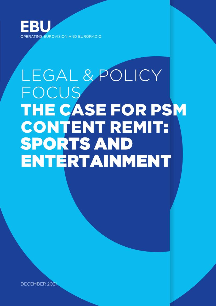 Orientation juridique et politique - Les arguments en faveur des médias de la fonction publique - remise de contenu : sports et divertissement